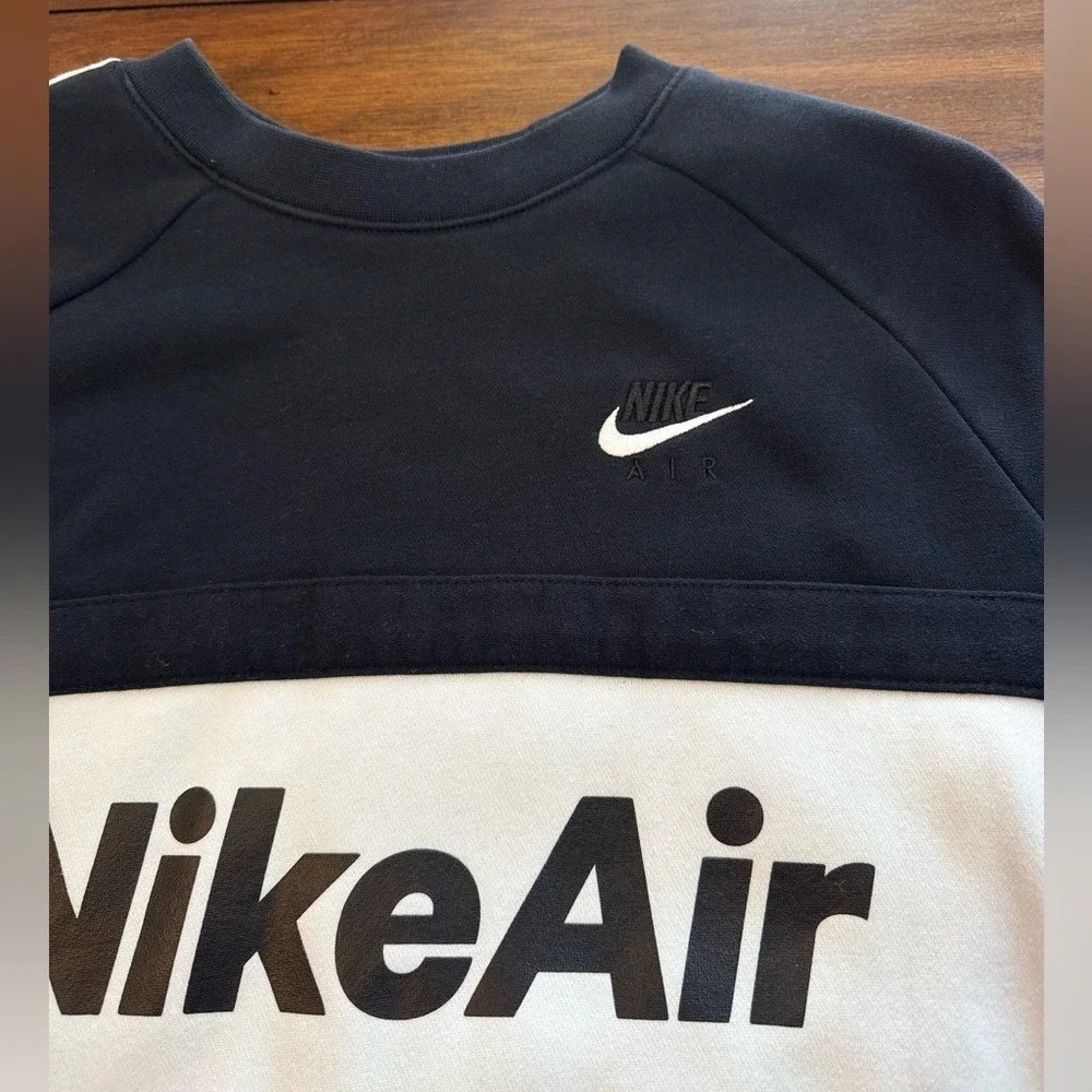 Nike Air Splicing Color-Block Large Logo Women's Fleece Round Neck Sweatshirt XL